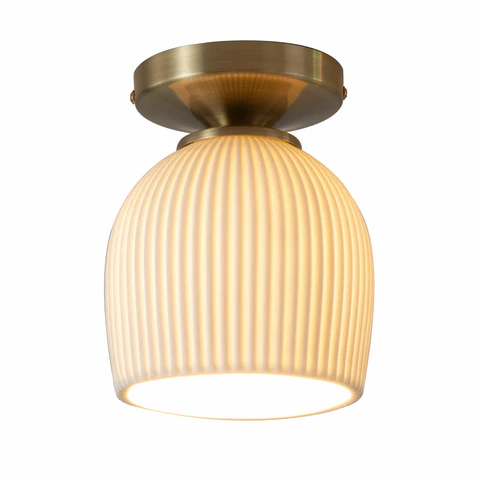 Petaluma Bone Porcelain Semi-Flush Ceiling Light - Image 4