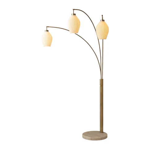 Santa Clara Floor Lamp with 3 Bone Porcelain Lights - Image 3