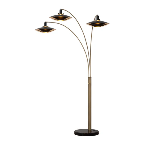 Rancho Mirage 84-Inch 3-Light Arc Floor Lamp – Weathered Brass Finish - Image 3
