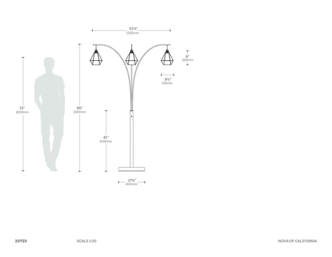 Artifact Natural Mica Arc Floor Lamp with 3 Lights - Image 3