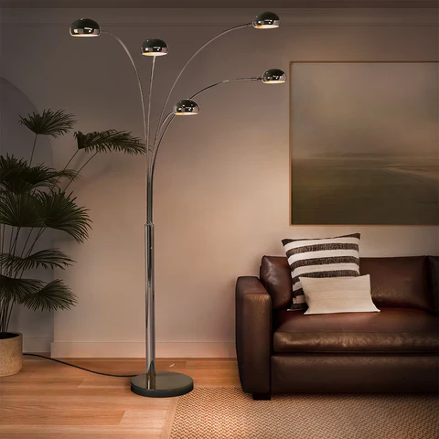 Mushroom Style 5-Light Arc Floor Lam - Image 3