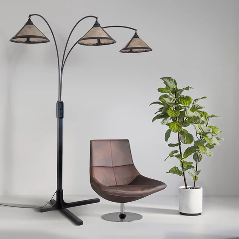 Natural Mica Contemporary 3-Light Floor Lamp - Image 5
