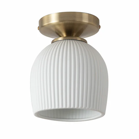 Petaluma Bone Porcelain Semi-Flush Ceiling Light - Image 5