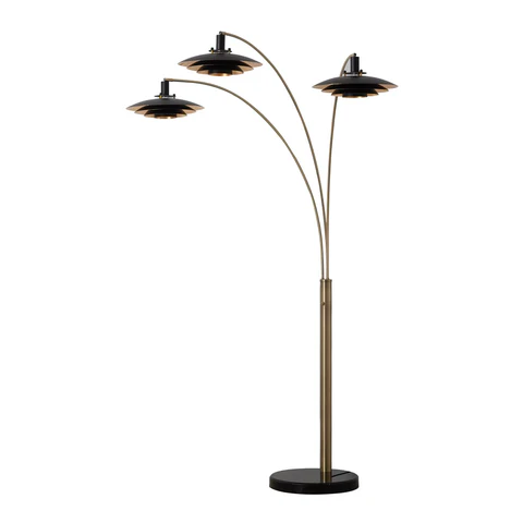 Rancho Mirage 84-Inch 3-Light Arc Floor Lamp – Weathered Brass Finish - Image 4
