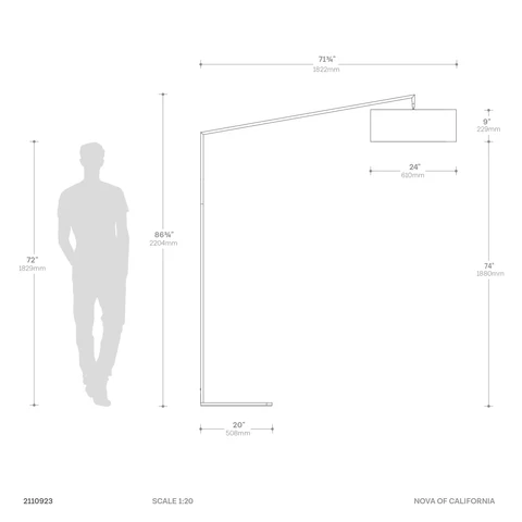 Red Stretch Arc Floor Lamp - Image 8