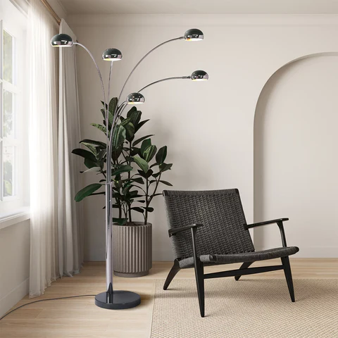 Mushroom Style 5-Light Arc Floor Lam - Image 8