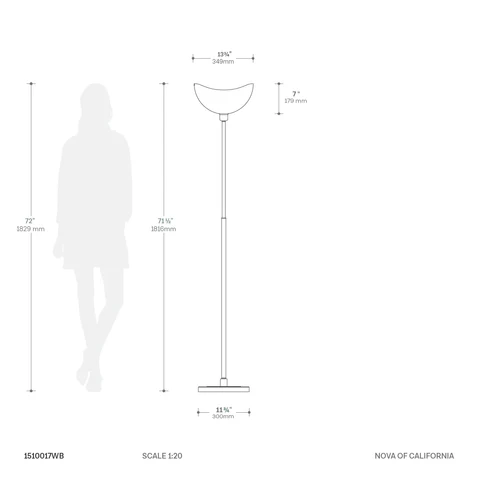 Luna Bella Modern Torchiere Floor Lamp - Image 10
