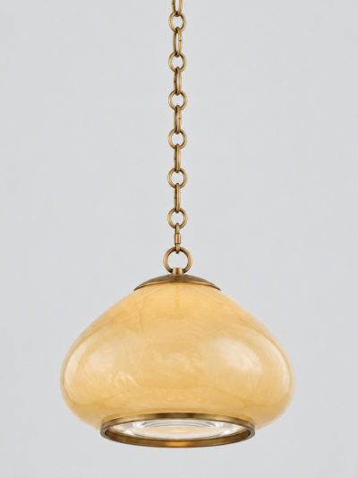 Cream Opal Glass Pendant