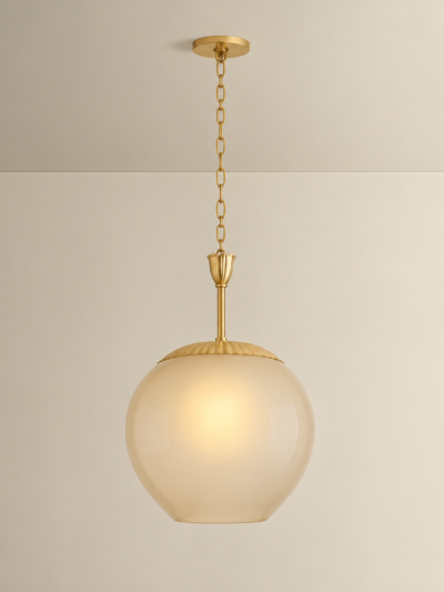 Etched Glass Hanging Light