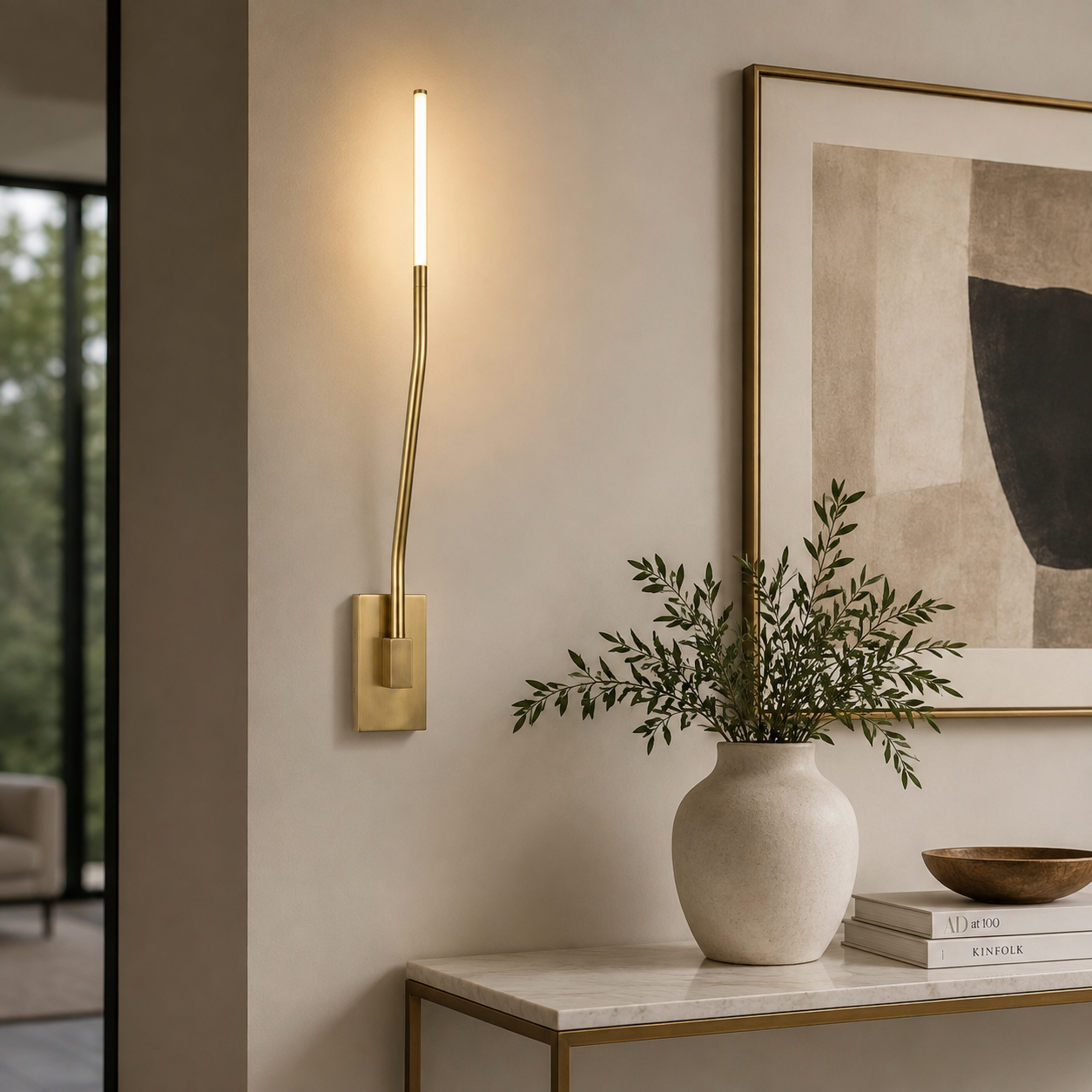 Brass Vertical Wall Light - Image 3