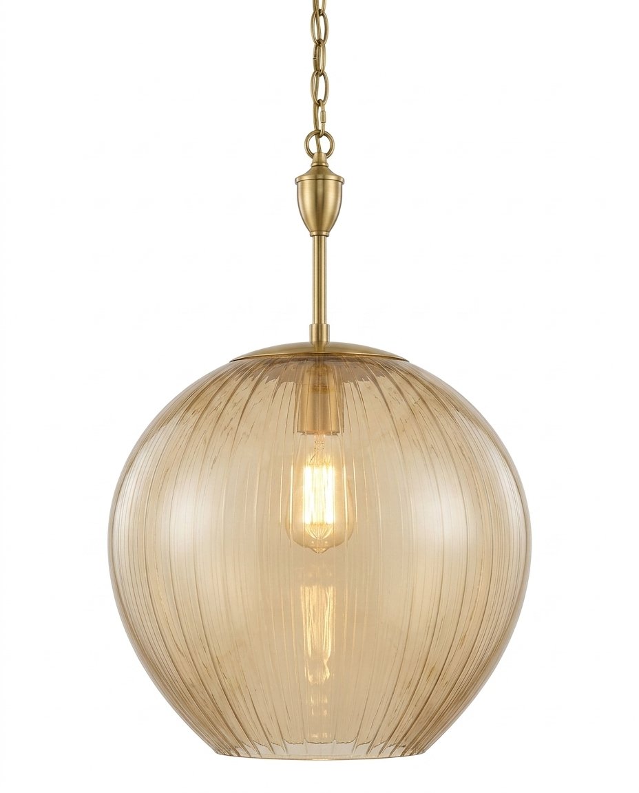 Etched Glass Hanging Light