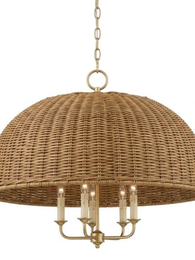 Rattan Five-Light Pendant