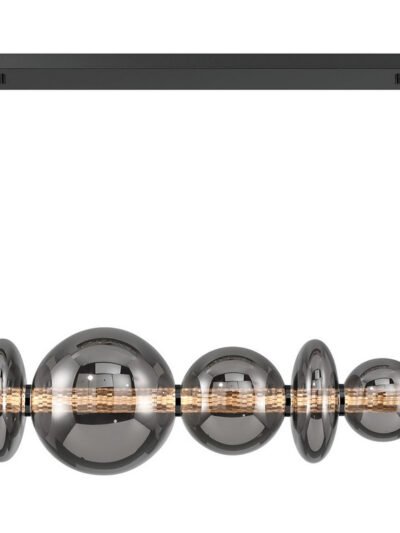 LED Smoked Glass Linear Chandelier