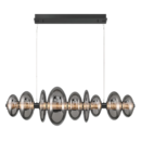 LED Smoked Glass Linear Chandelier