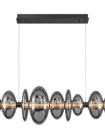 LED Smoked Glass Linear Chandelier