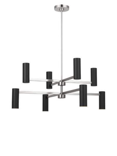 Eight-Light Structured Chandelier