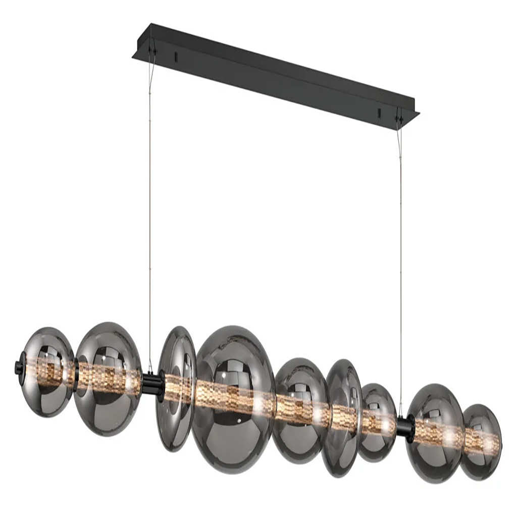 LED Smoked Glass Linear Chandelier - Image 2