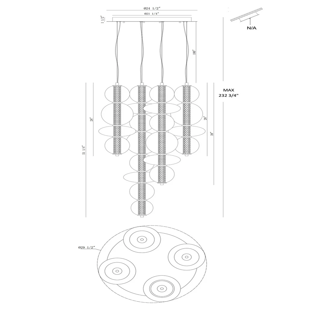 LED Globe Glass Chandelier - Image 6