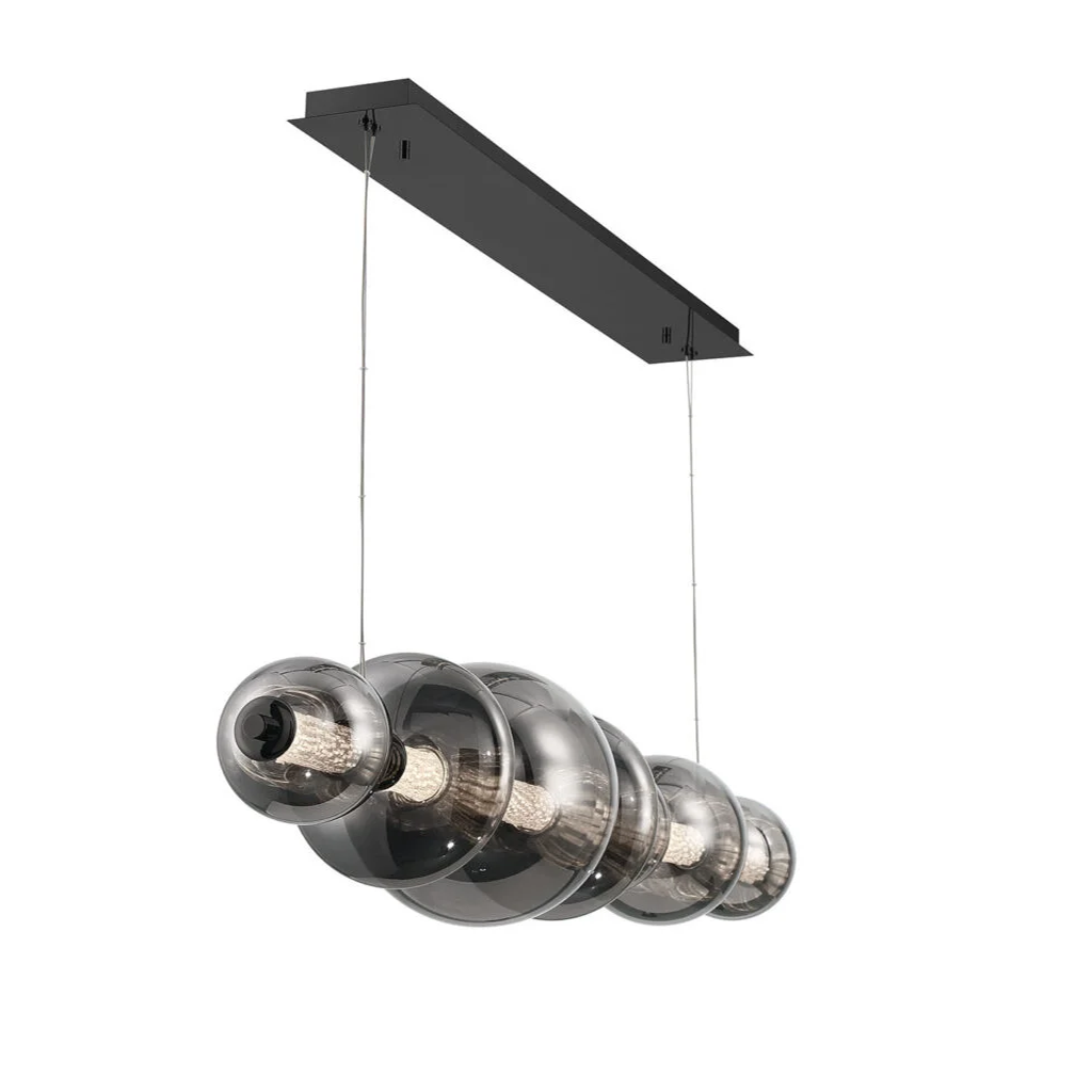 LED Contemporary Smoked Chandelier - Image 3