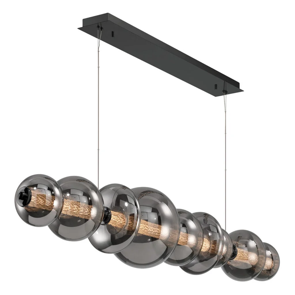 LED Smoked Glass Linear Chandelier - Image 3