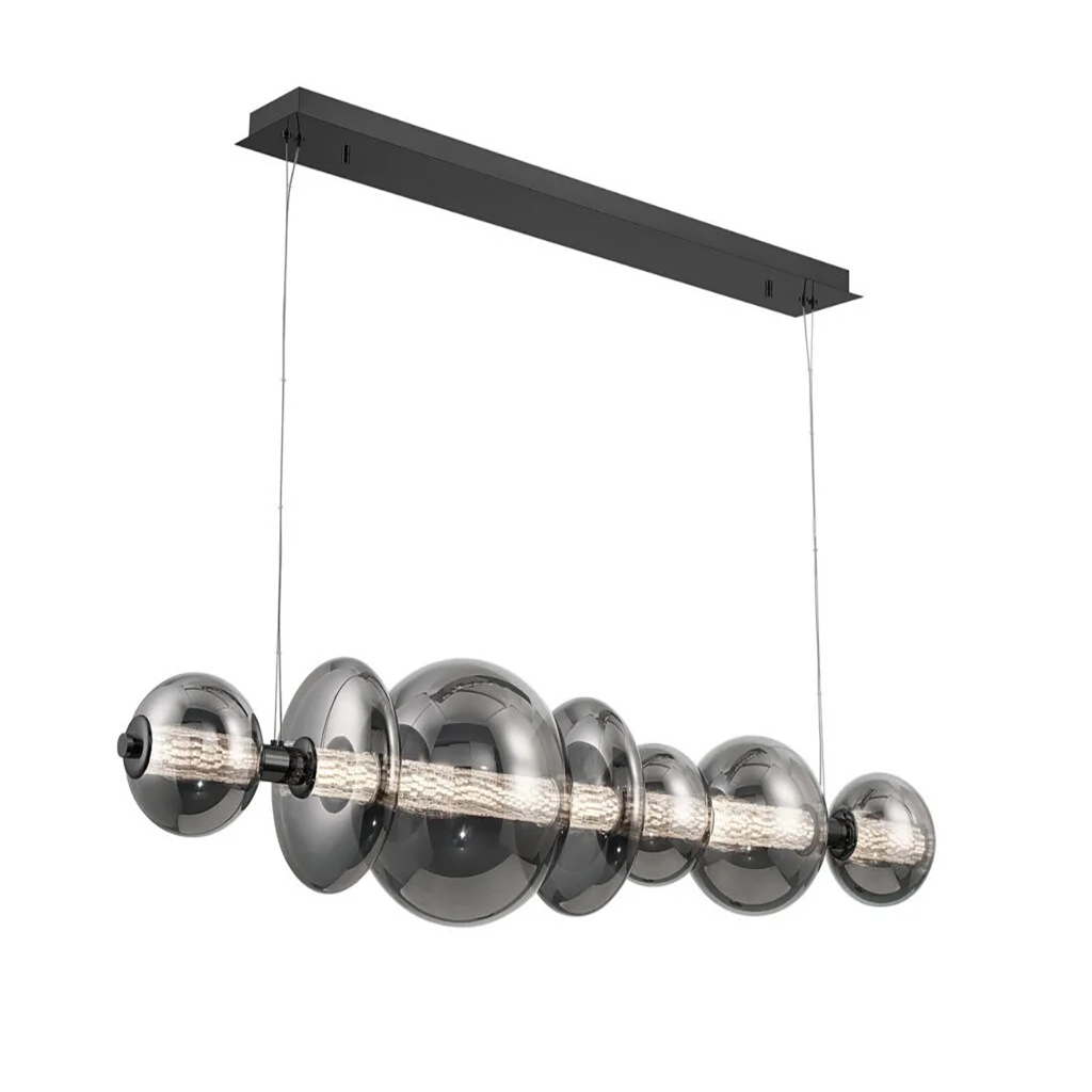 LED Contemporary Smoked Chandelier - Image 4