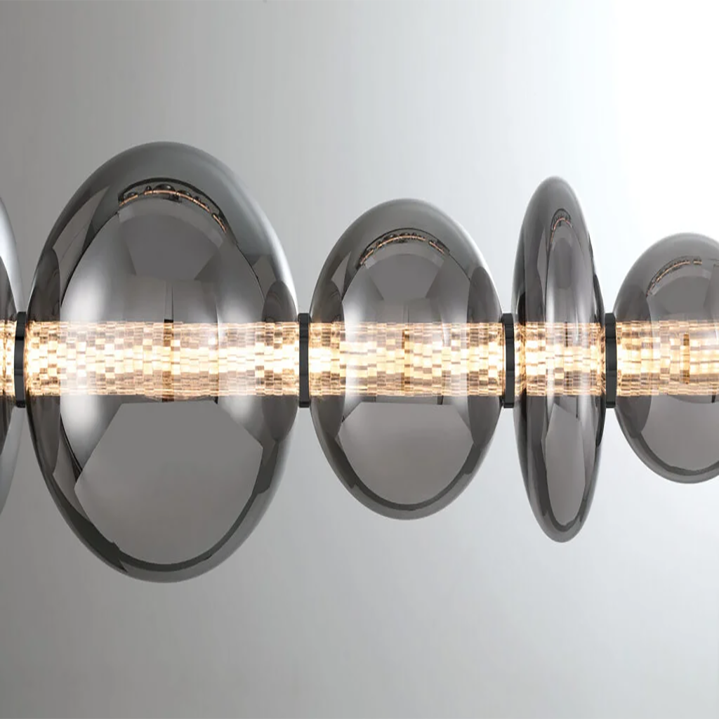 LED Smoked Glass Linear Chandelier - Image 4