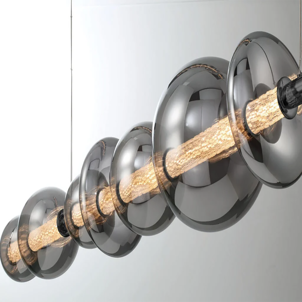 LED Smoked Glass Linear Chandelier - Image 5