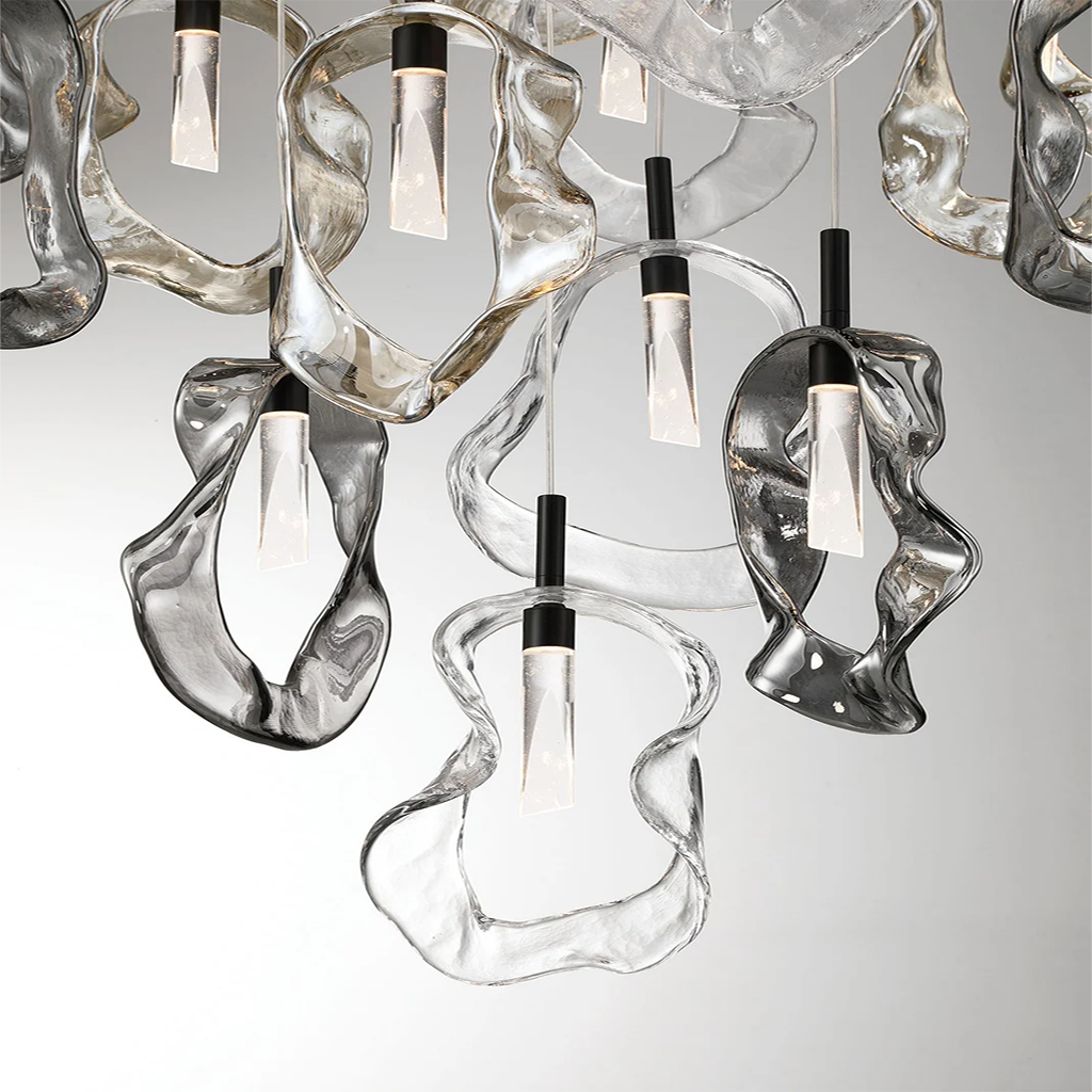 LED Organic Glass Chandelier - Image 5