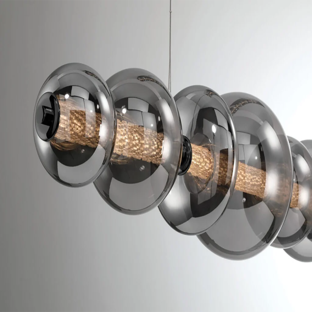 LED Smoked Glass Linear Chandelier - Image 6