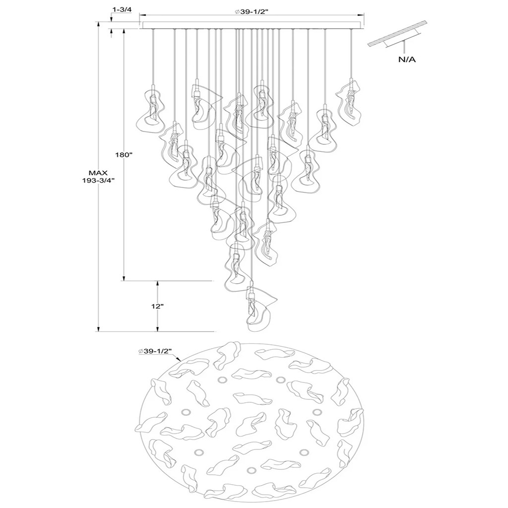 LED Organic Glass Chandelier - Image 7