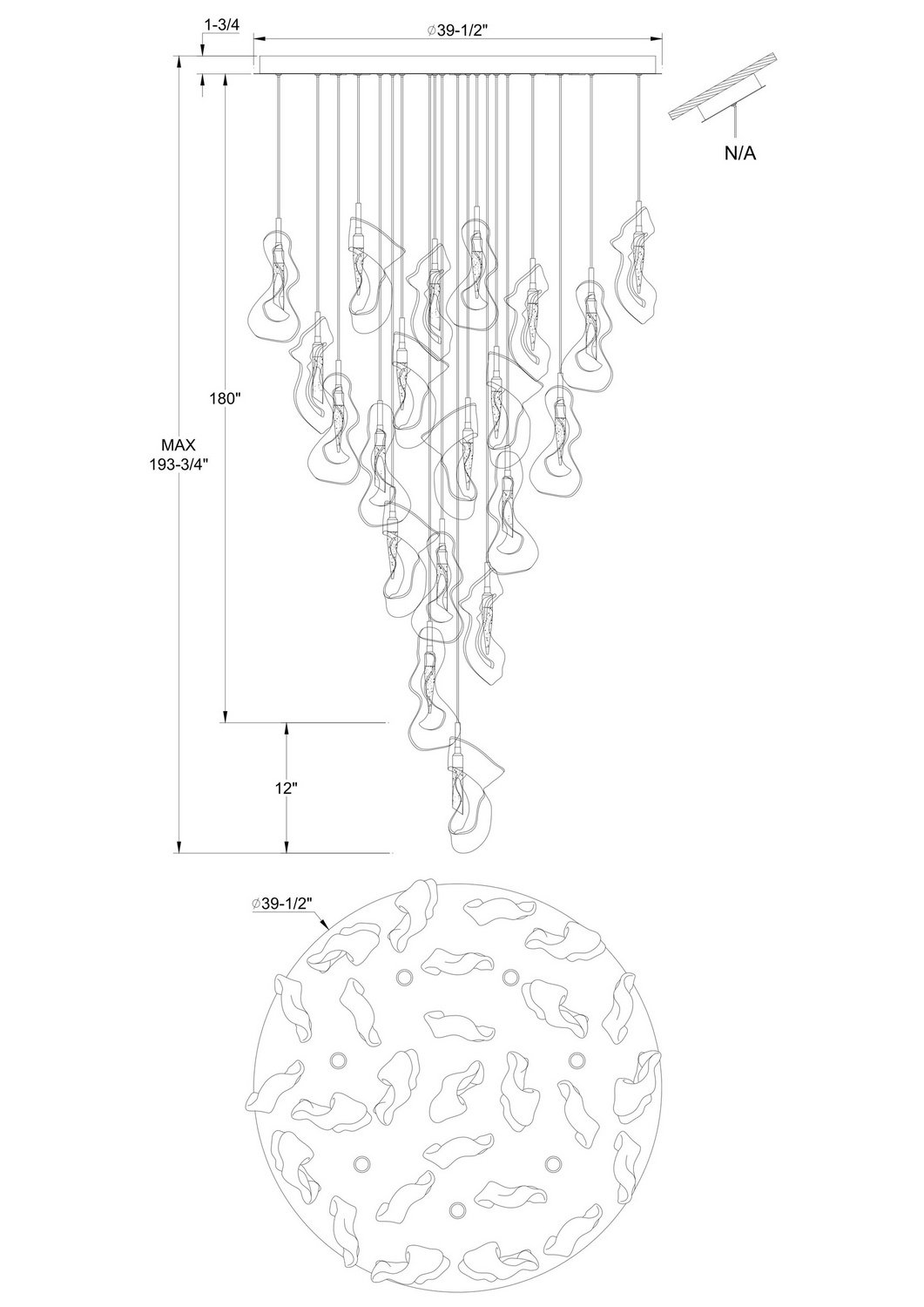 LED Organic Glass Chandelier - Image 7