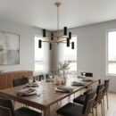 Eight-Light Modern Steel Chandelier