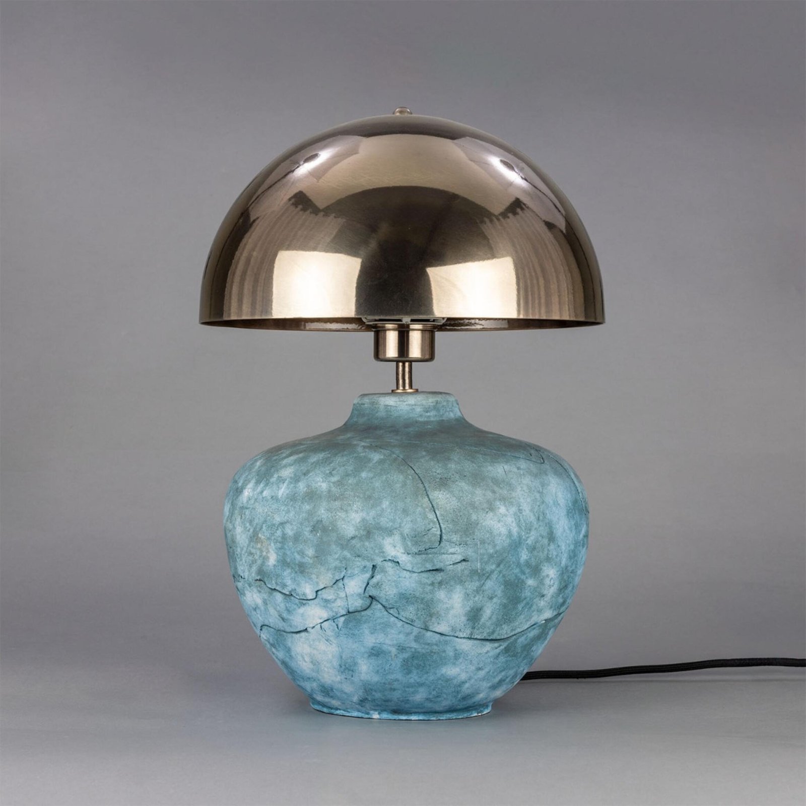 Lawson Blue Earth Ceramic Table Lamp with Brass Shade