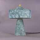 Seville Blue Earth Ceramic Mid-Century Table Lamp