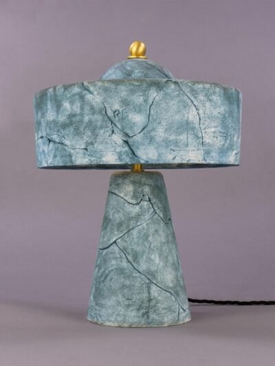 Seville Blue Earth Ceramic Mid-Century Table Lamp
