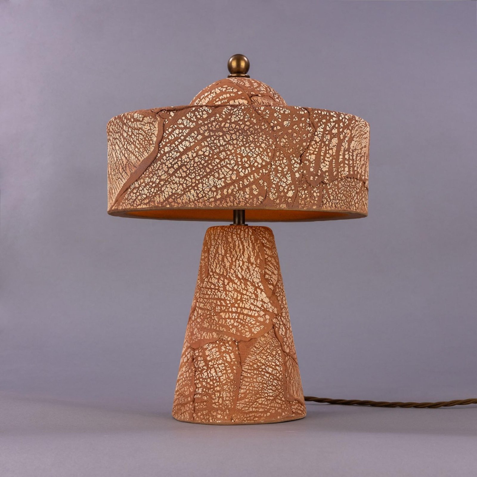 Seville Red Iron Ceramic Mid-Century Table Lamp
