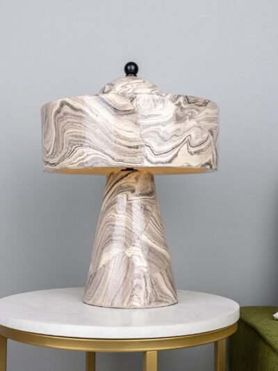 Seville Marbled Ceramic Mid-Century Table Lamp