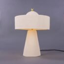 Seville Matte White Striped Ceramic Table Lamp