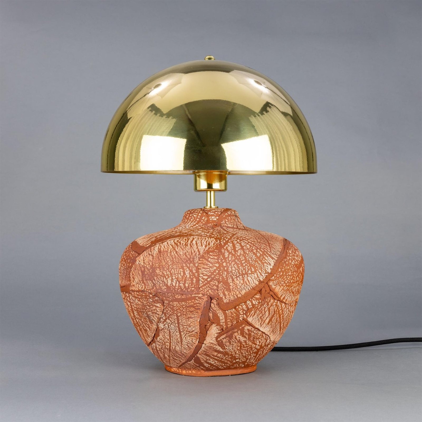 Lawson Red Iron Ceramic Table Lamp with Brass Dome Shade