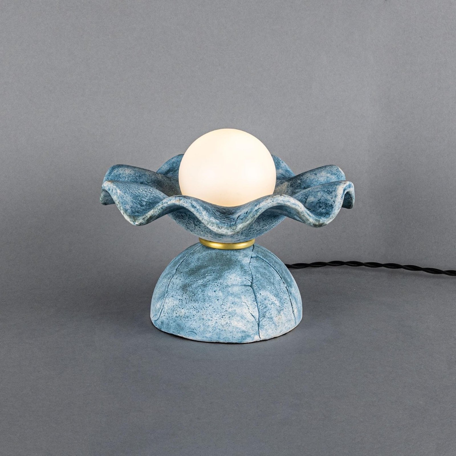 Rivale Blue Earth Wavy Ceramic Table Lamp