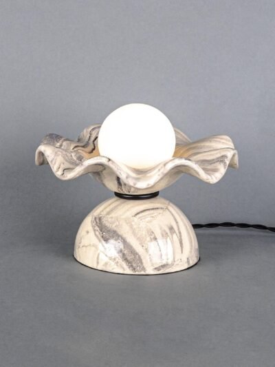 Rivale Marbled Wavy Ceramic Table Lamp
