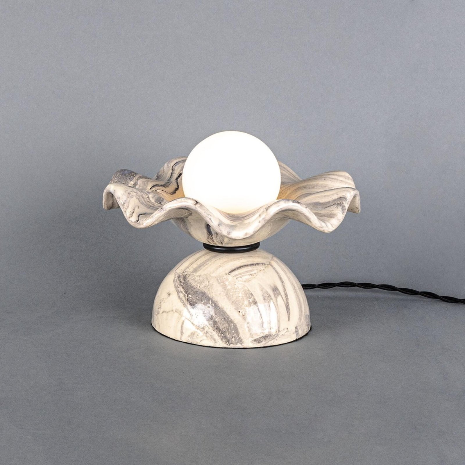 Rivale Marbled Wavy Ceramic Table Lamp