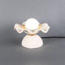 Rivale Matte White Striped Ceramic Table Lamp