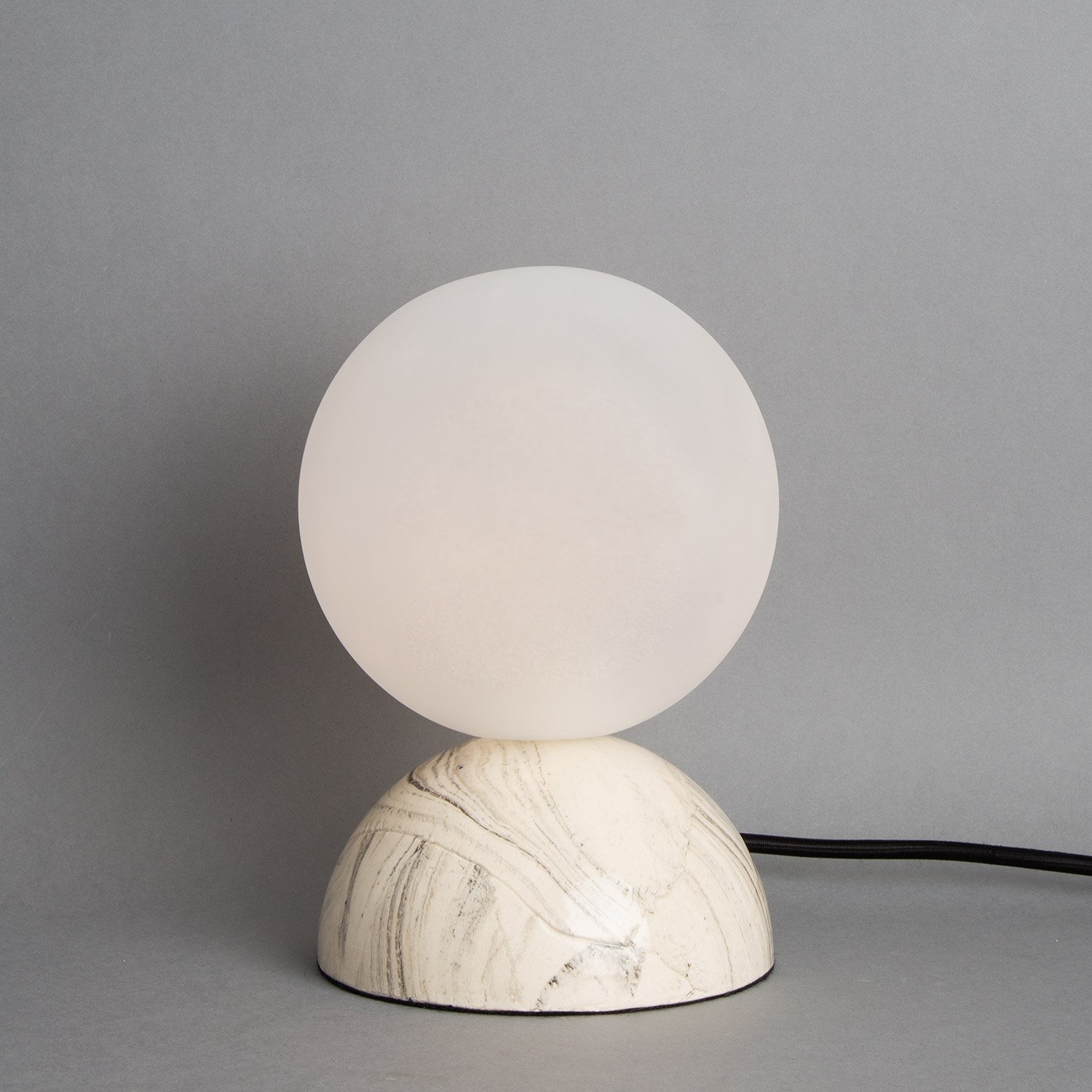 Ovata Marbled Ceramic Globe Table Lamp