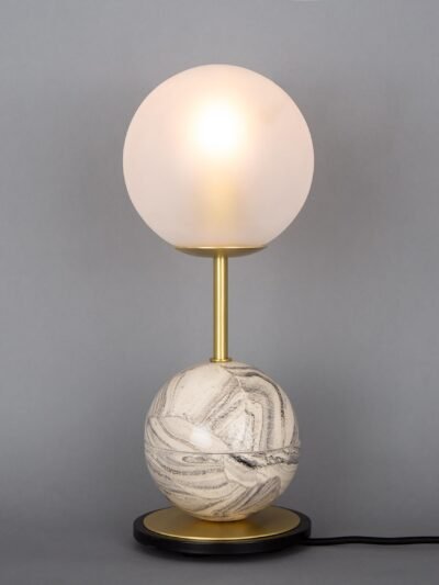 Zapp Marbled Ceramic Double Globe Table Lamp