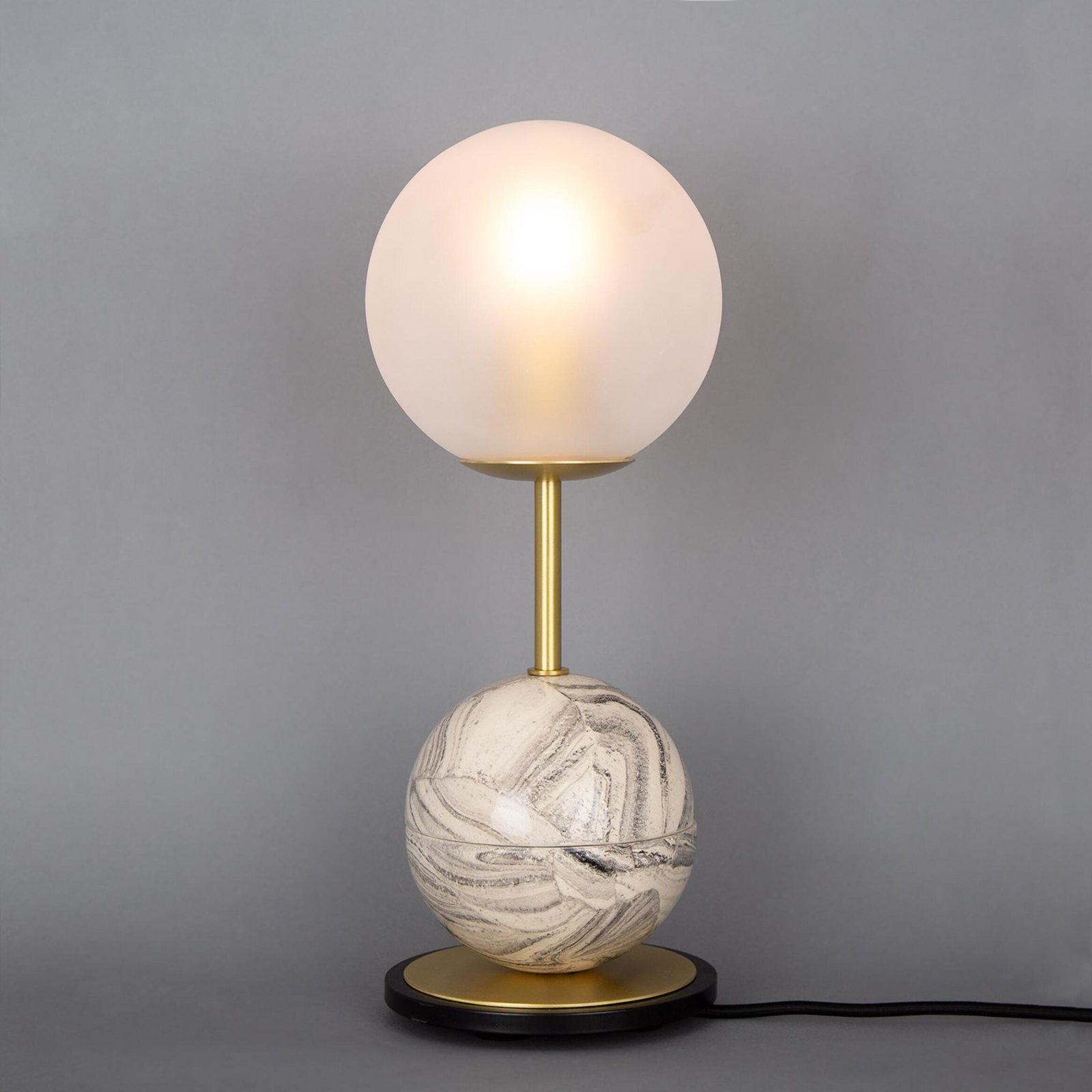 Zapp Marbled Ceramic Double Globe Table Lamp