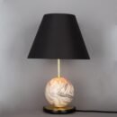 Byrd Marbled Ceramic Table Lamp with Fabric Shade