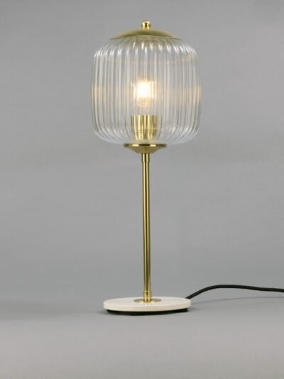 Astoria Reeded Glass Brass Table Lamp