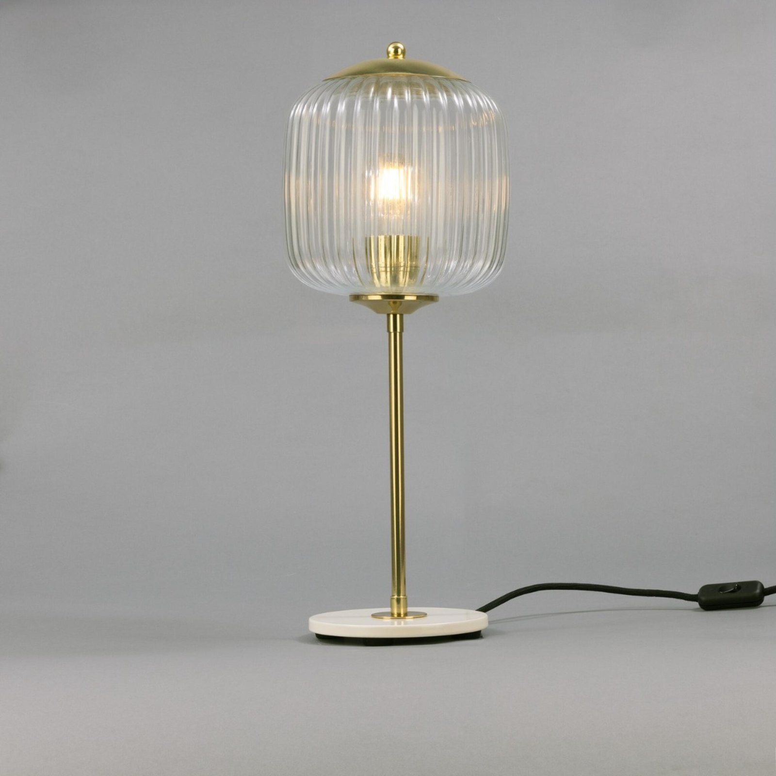 Astoria Reeded Glass Brass Table Lamp