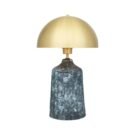 Cassia Tall Blue Earth Ceramic Table Lamp with Brass Shade
